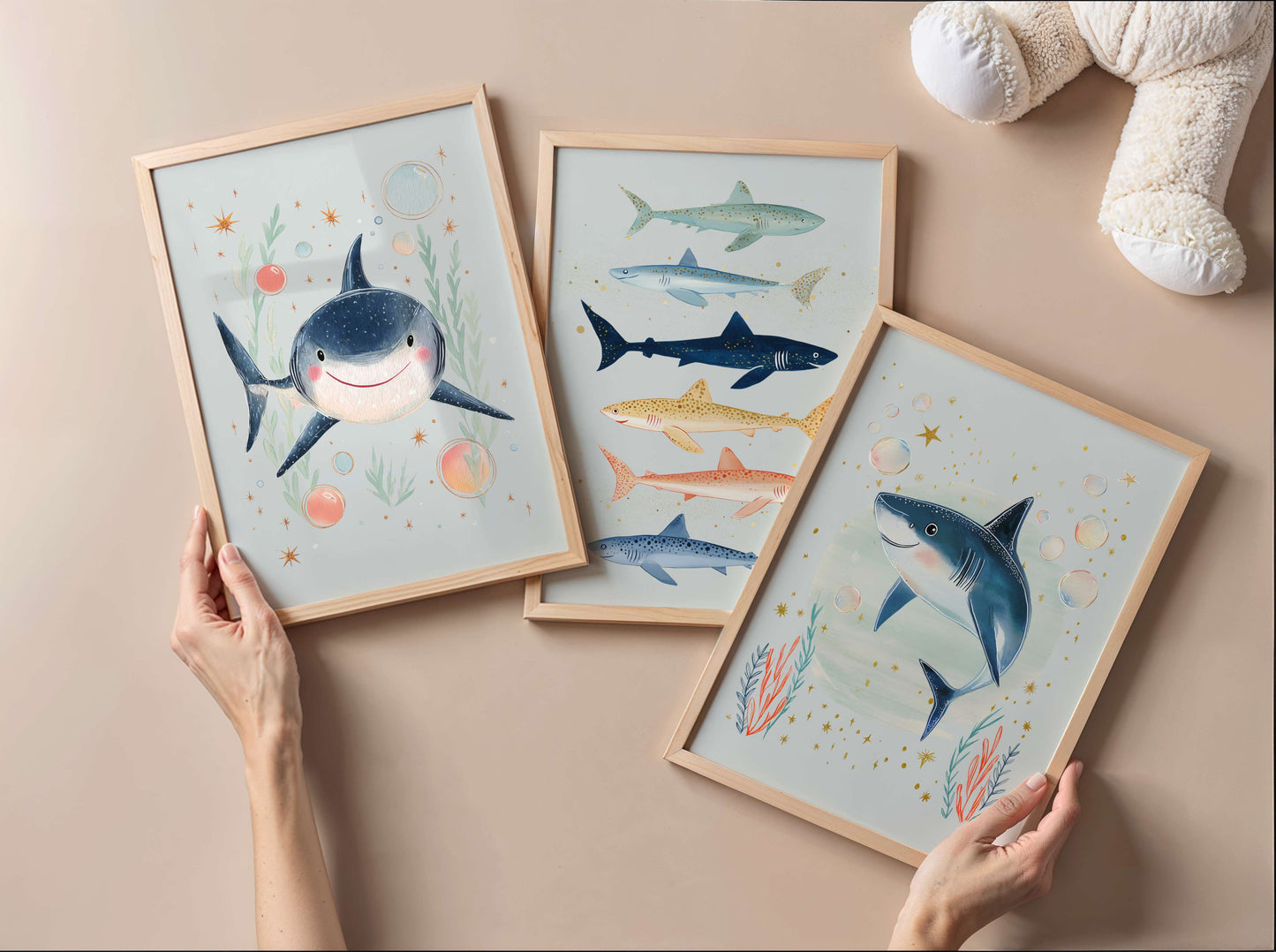 Friendly Shark Print | Unframed