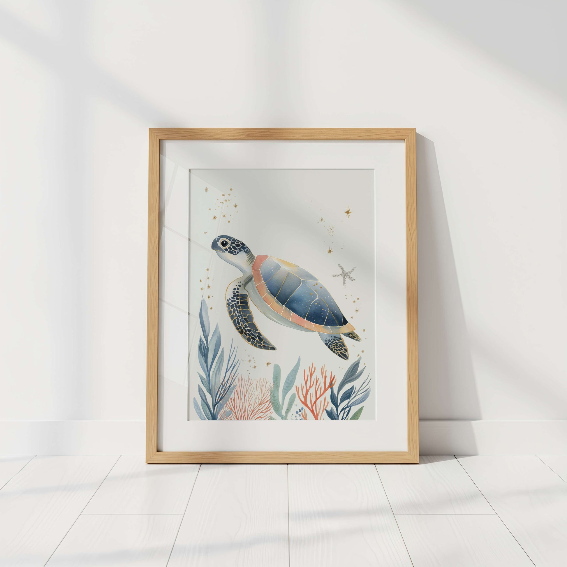 Sea turtle nursery wall art print — The Turtle by Sarah Gallagher Design, Under the Sea collection