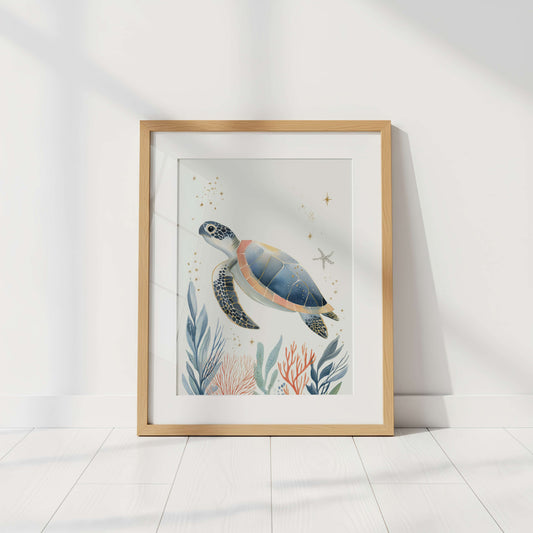 Sea turtle nursery wall art print — The Turtle by Sarah Gallagher Design, Under the Sea collection