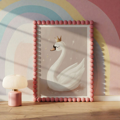 Crowned Swan Wall Art Print | Unframed