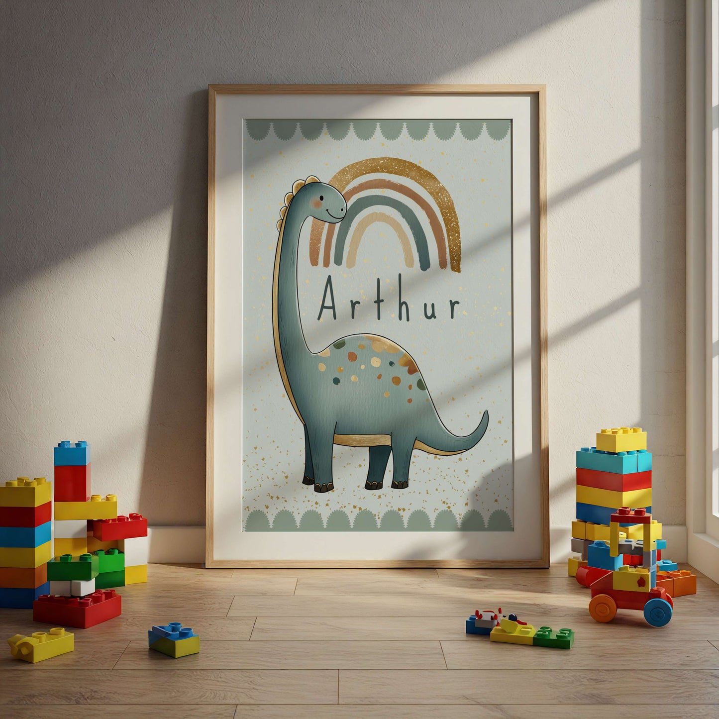 Personalised Diplodocus Dinosaur Print | Unframed