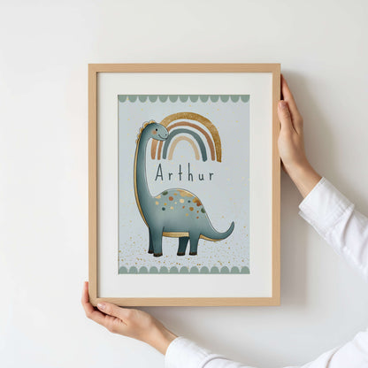 Personalised Diplodocus Dinosaur Print | Unframed