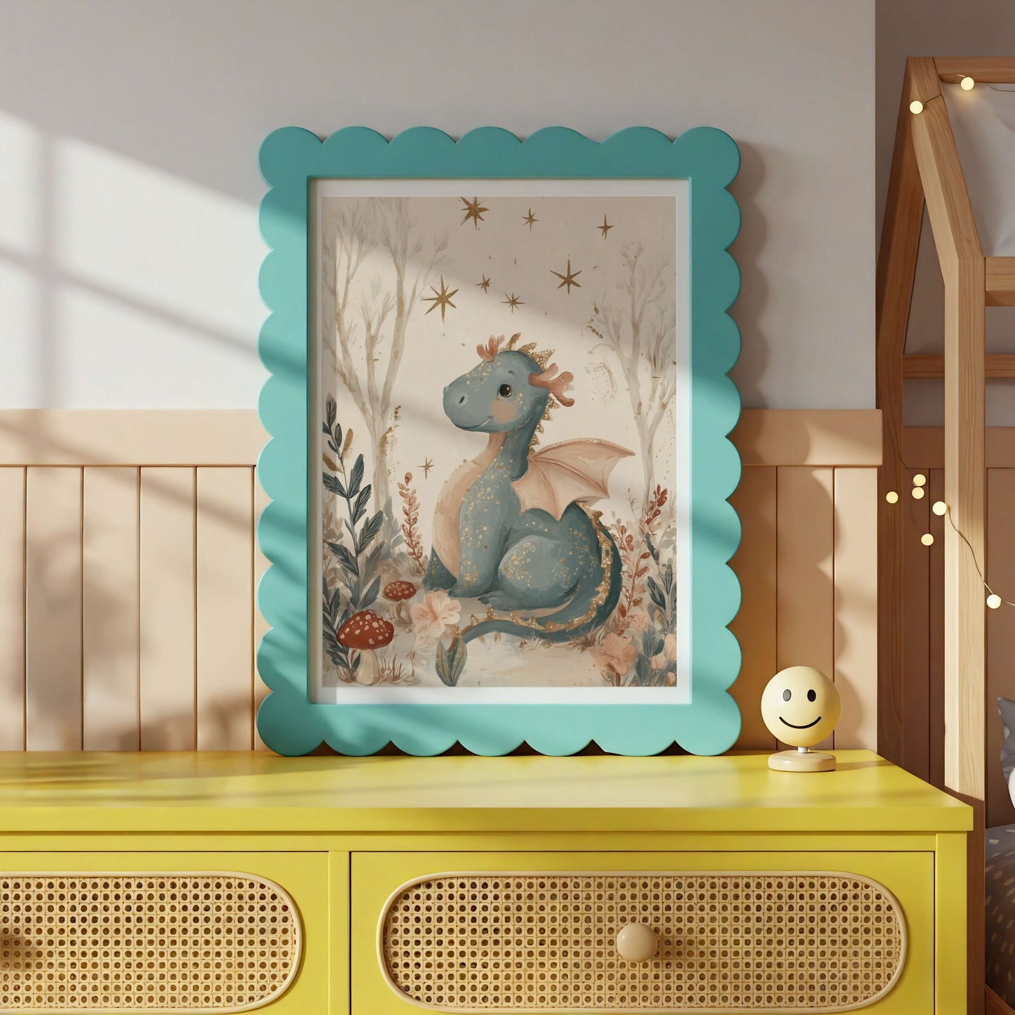 Woodland Baby Dragon Fantasy Print | Unframed