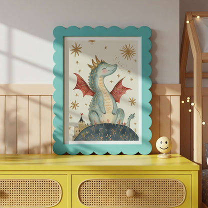 Original Fairytale Dragon Wall Art Print | Unframed