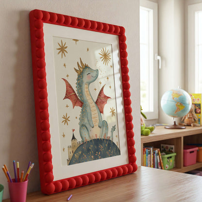Original Fairytale Dragon Wall Art Print | Unframed