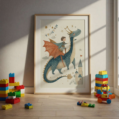 Dragon and Knight Adventure | Unframed