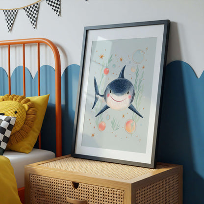 Friendly Shark Print | Unframed