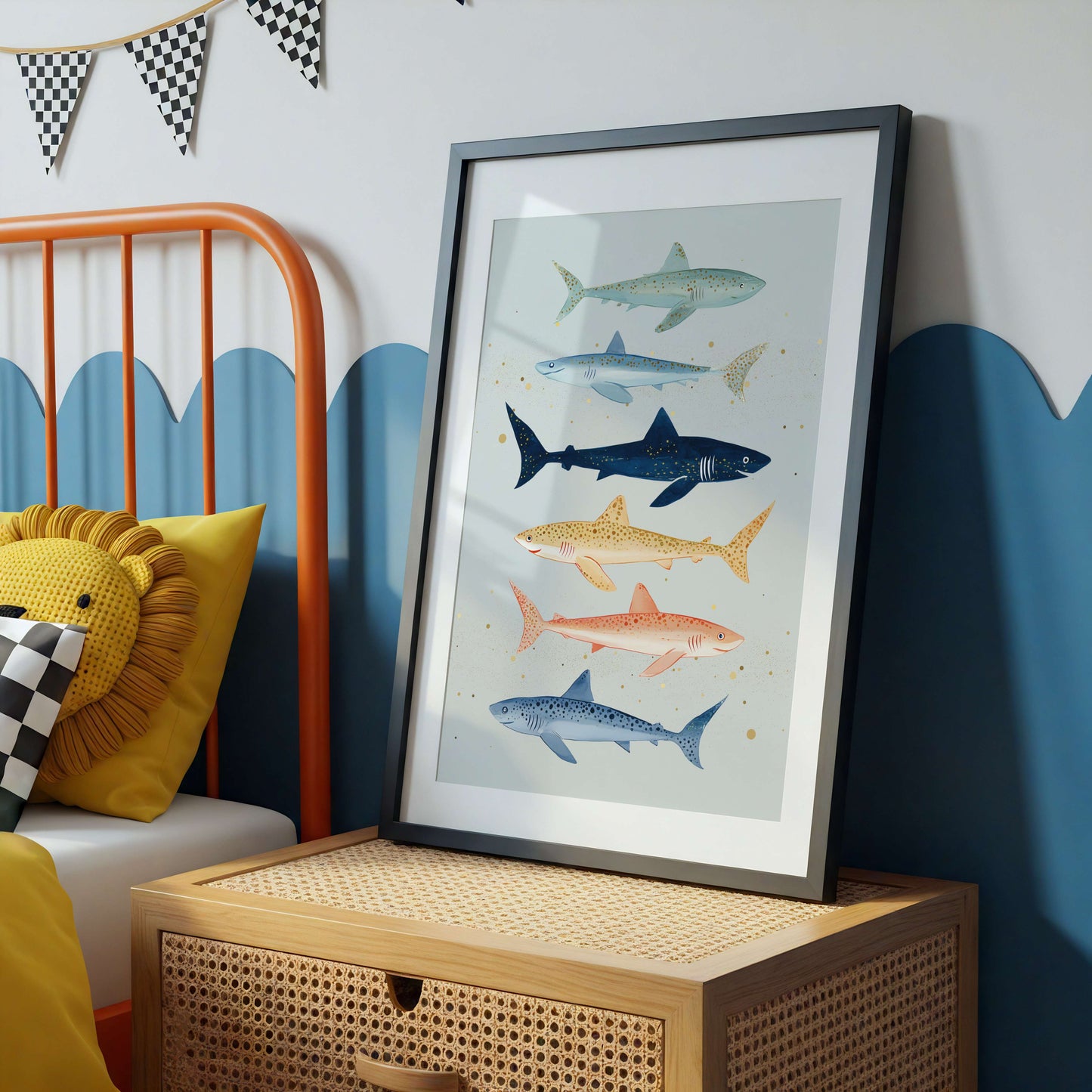 Coastal Sharks Print | Unframed