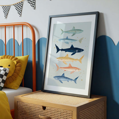 Coastal Sharks Print | Unframed