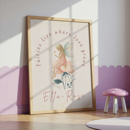 Personalised Fairy Quote Wall Art Print | Unframed