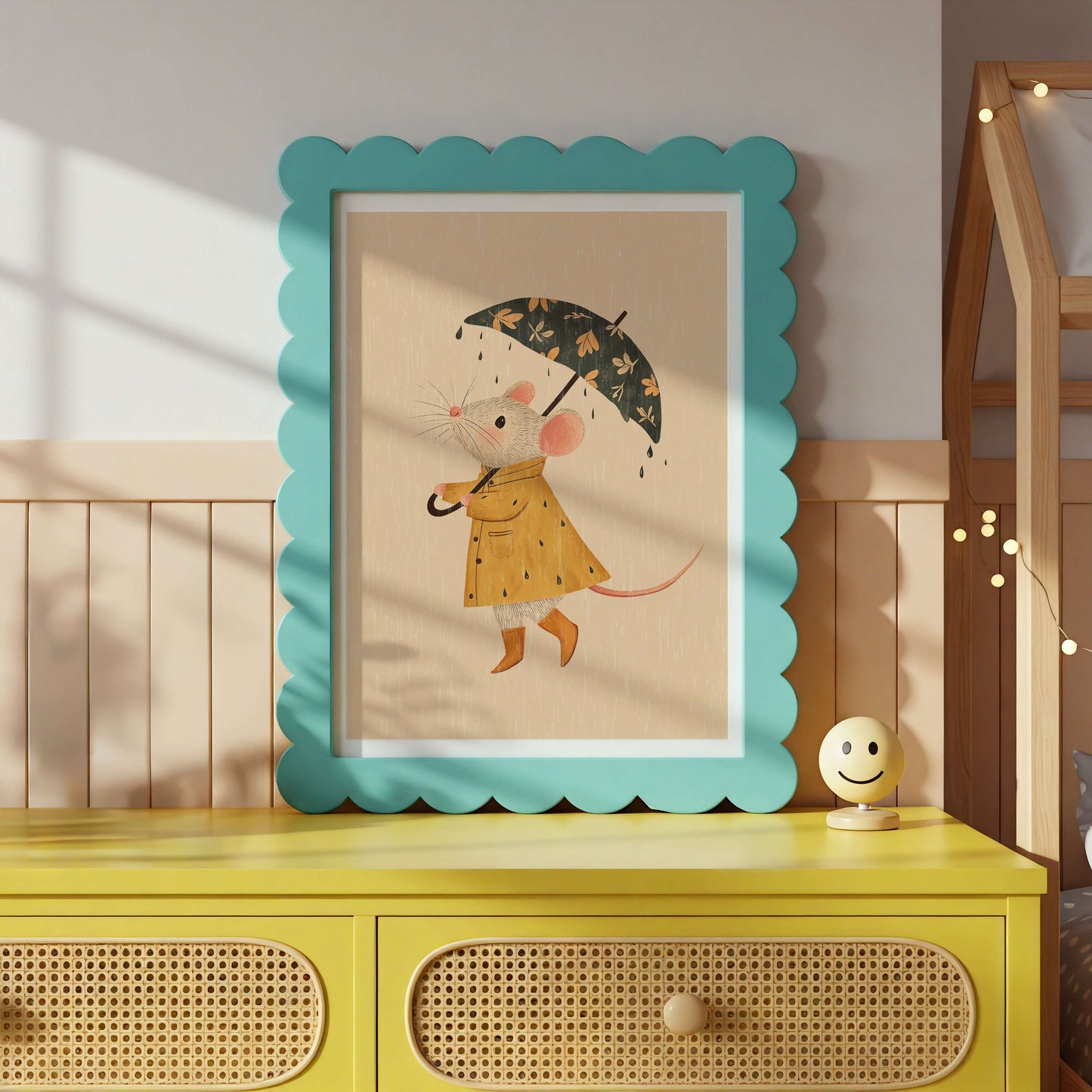 Rainy Day Mouse Print | Unframed