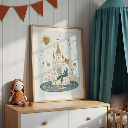 Little Prince Castle Wall Art Print | Unframed