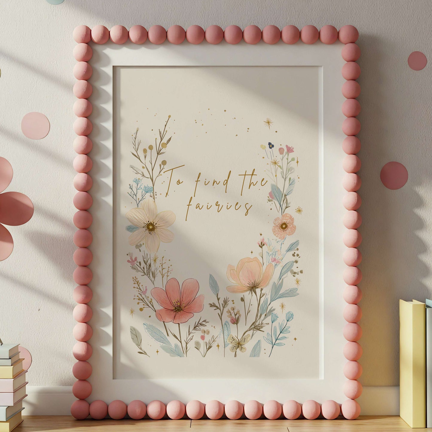 Rose Flower Fairy Quote Wall Art Set of 3 | Unframed