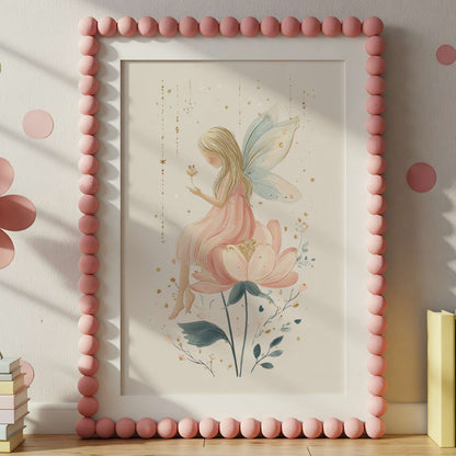 Rose Flower Fairy Quote Wall Art Set of 3 | Unframed