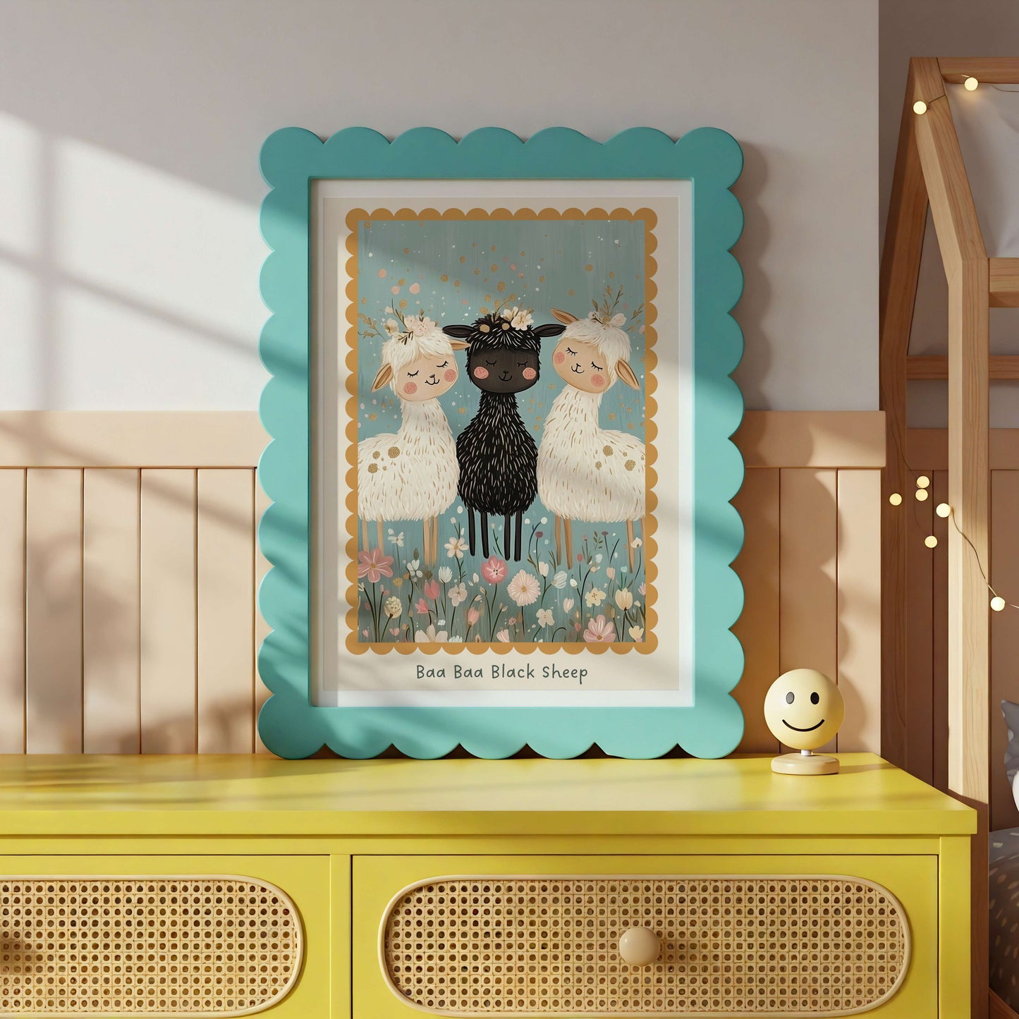 Baa baa Black Sheep Nursery Rhyme Print | Unframed