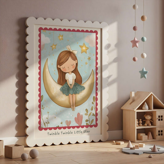 Twinkle Twinkle Little Star Nursery Rhyme Print | Unframed