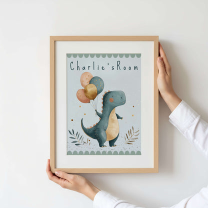 Personalised T-Rex Dinosaur Print | Unframed