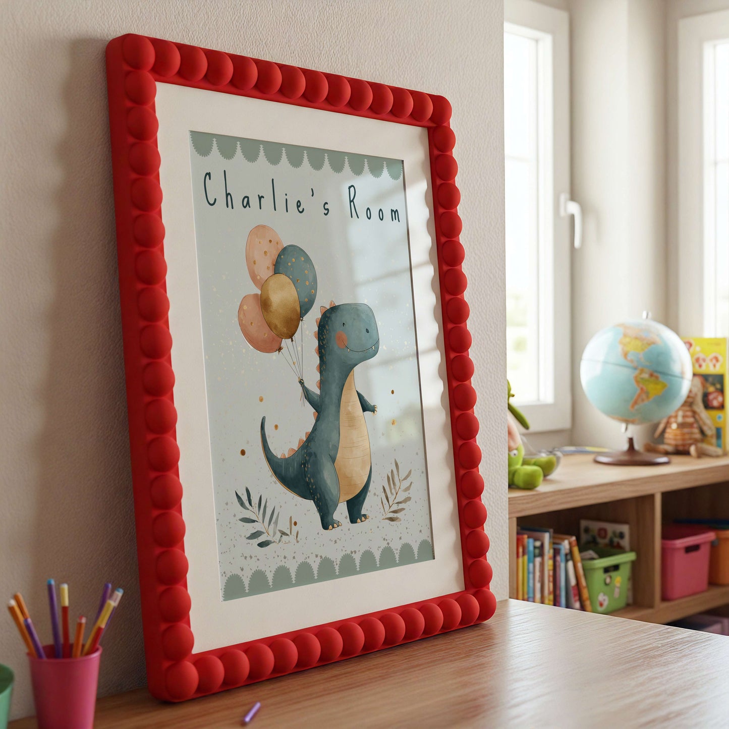 Personalised T-Rex Dinosaur Print | Unframed