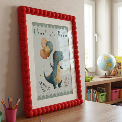 Personalised T-Rex Dinosaur Print | Unframed